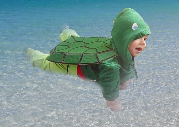 Maximize your baby's pre-crawling cuteness with a turtle costume 🐢